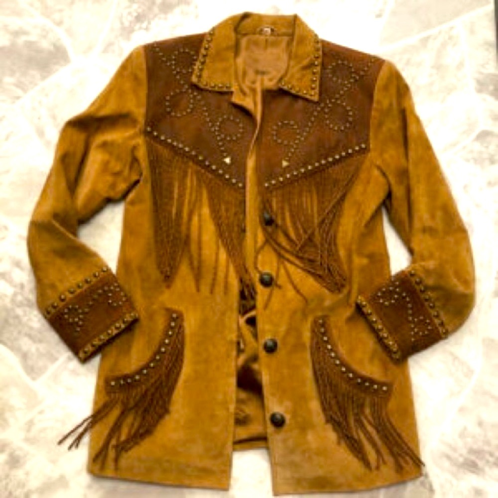 Scully Studded Fringe Leather Jacket!